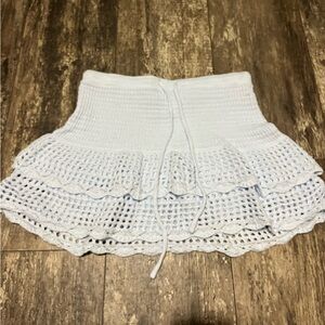 Baby Blue Crochet Skirt